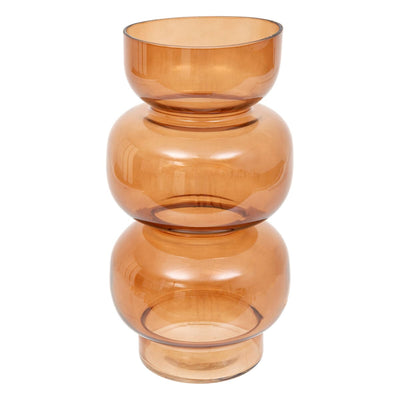 Vase en verre vintage ambre H25