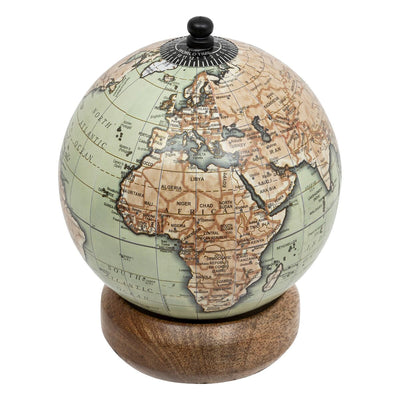 Globe terrestre à poser en manguier H14