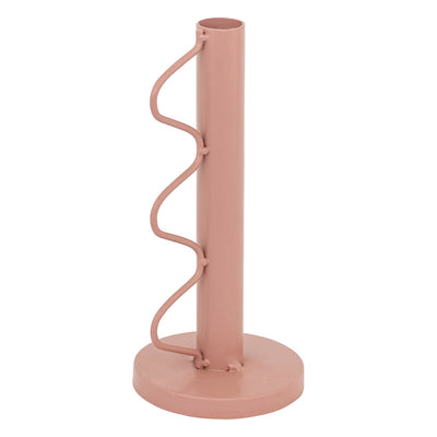 Bougeoir en métal rose poudré H20
