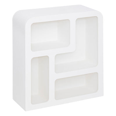 Etagère bois blanc arrondie nature