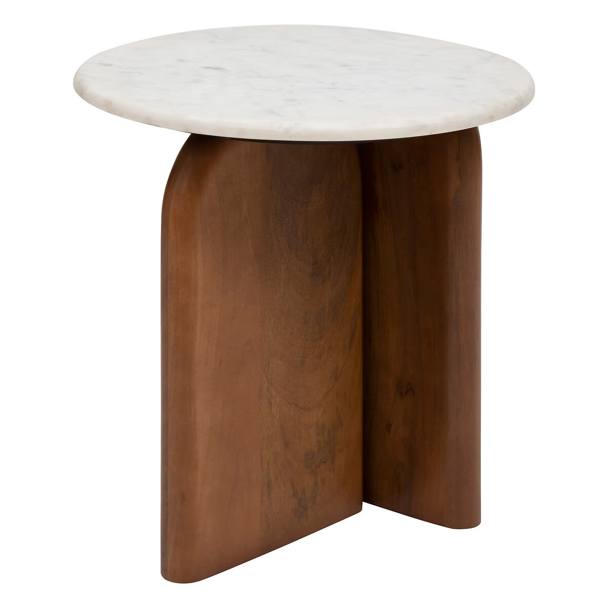 Table basse en manguier et marbre véritable