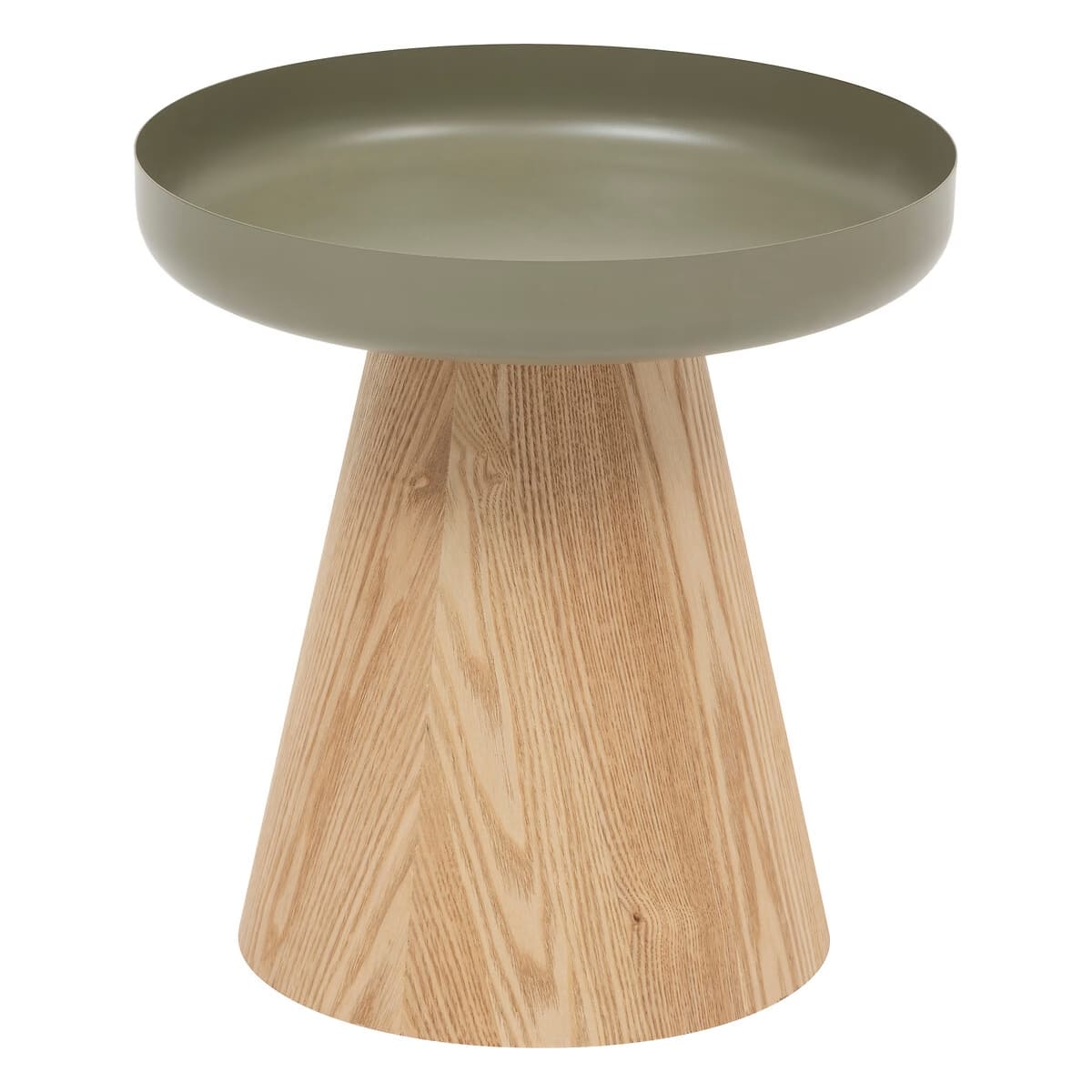 Table basse en bois et métal kaki