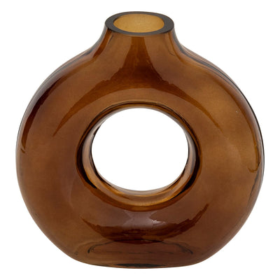 Vase en verre vintage ambre H21
