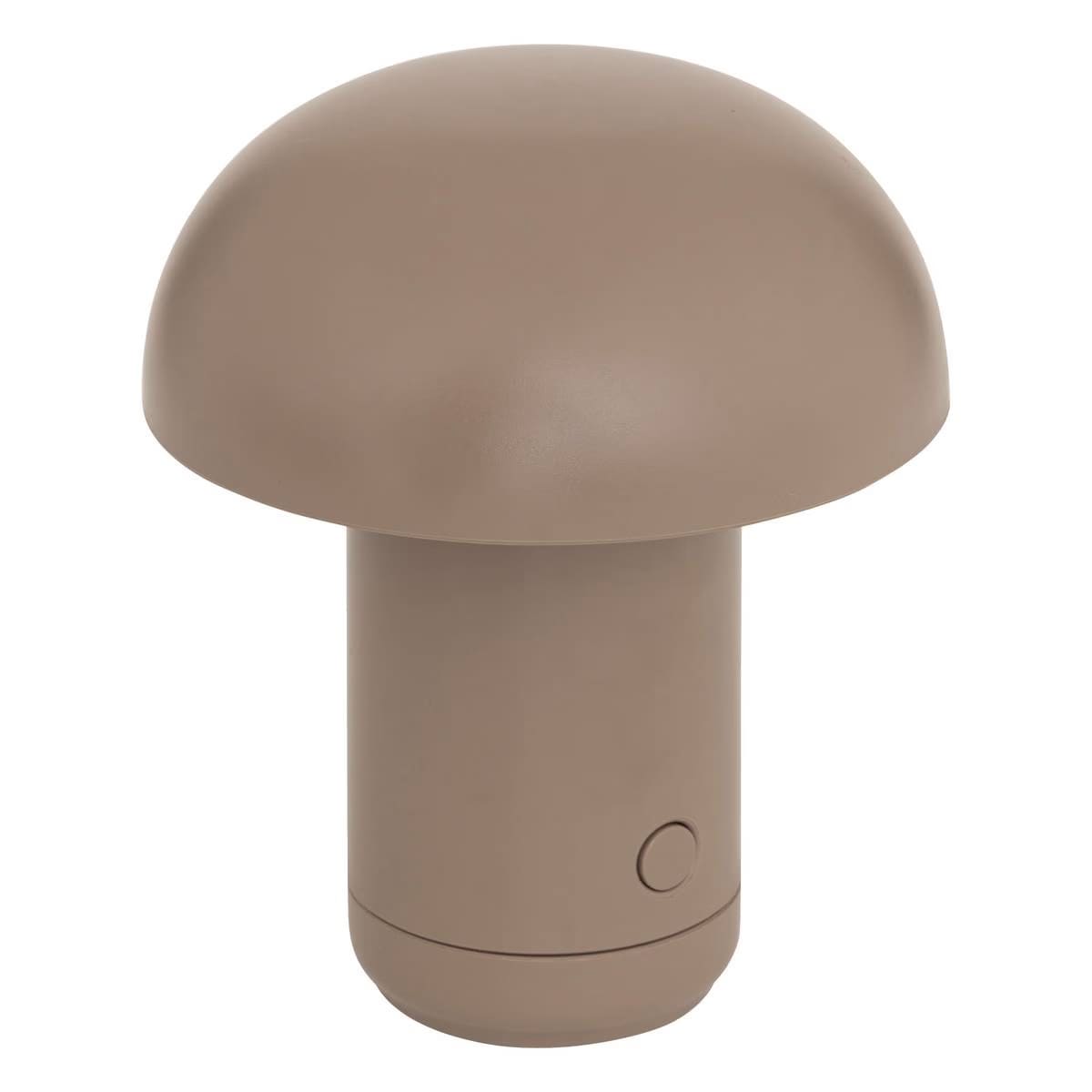 Petite lampe déco à poser champignon led H11cm marron
