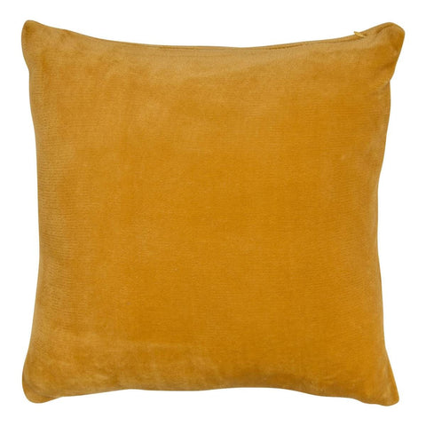 Coussin velours ocre 38x38