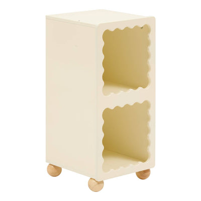 Meuble de rangement enfant 2 cases bords festonnés beige