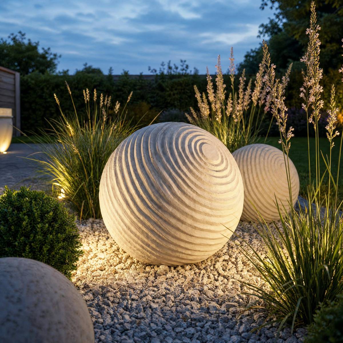 Boule décorative d'extérieur D40 cm blanc