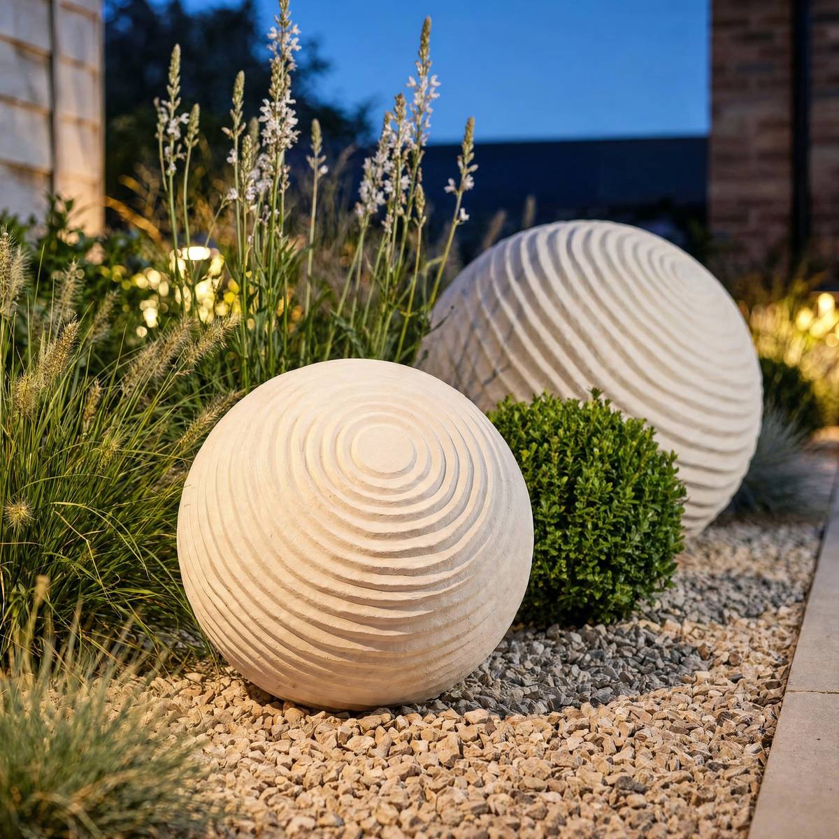 Boule décorative d'extérieur D33 cm blanc
