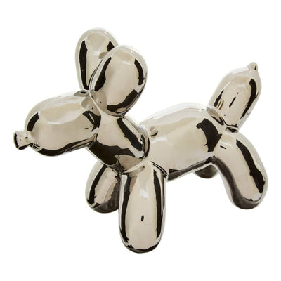 Statuette chien argenté L14cm