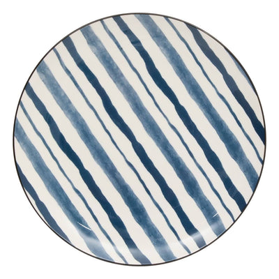 Assiette plate bleue D20