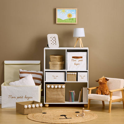 Meuble de rangement 5 cases blanc H91 cm