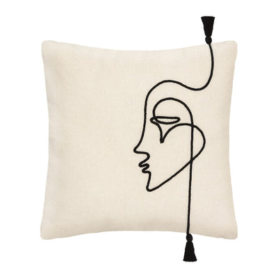 Coussin visage beige 40x40