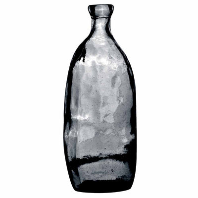 Vase en verre destructuré H35 3 litres gris/bleu