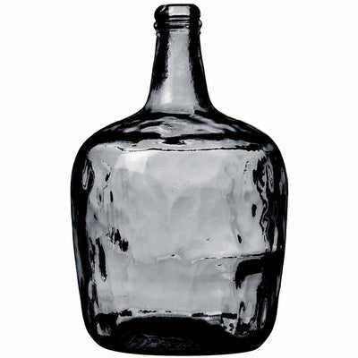 Vase en verre destructuré H37 8 litres gris/bleu