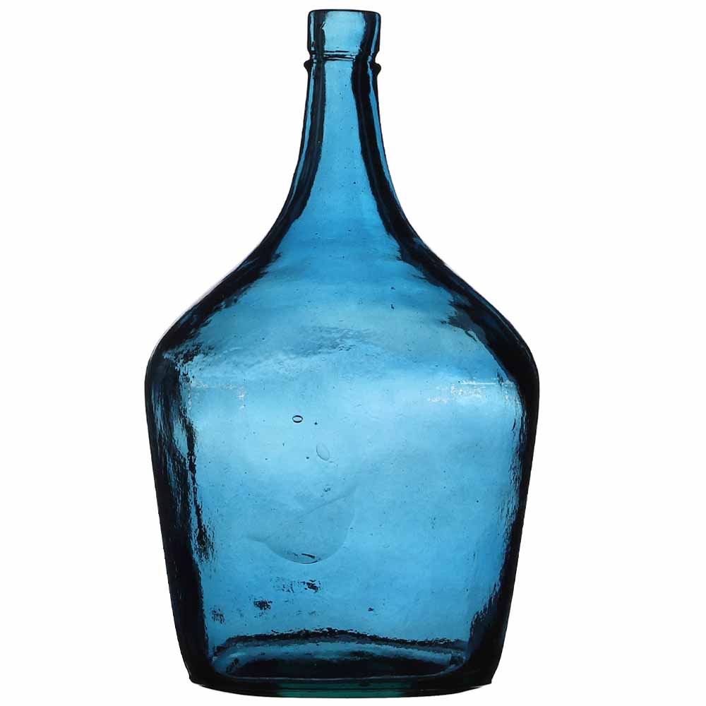 Vase en verre destructuré H15 2 litres bleu