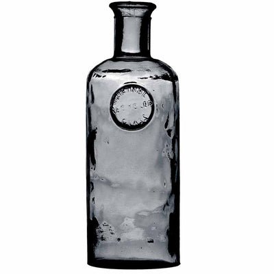 Vase en verre destructuré H35 3 litres gris/bleu