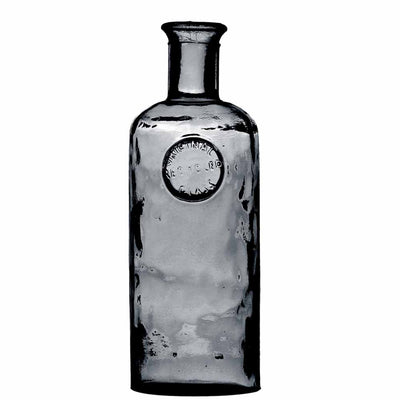 Vase en verre destructuré H27 2 litres gris/bleu