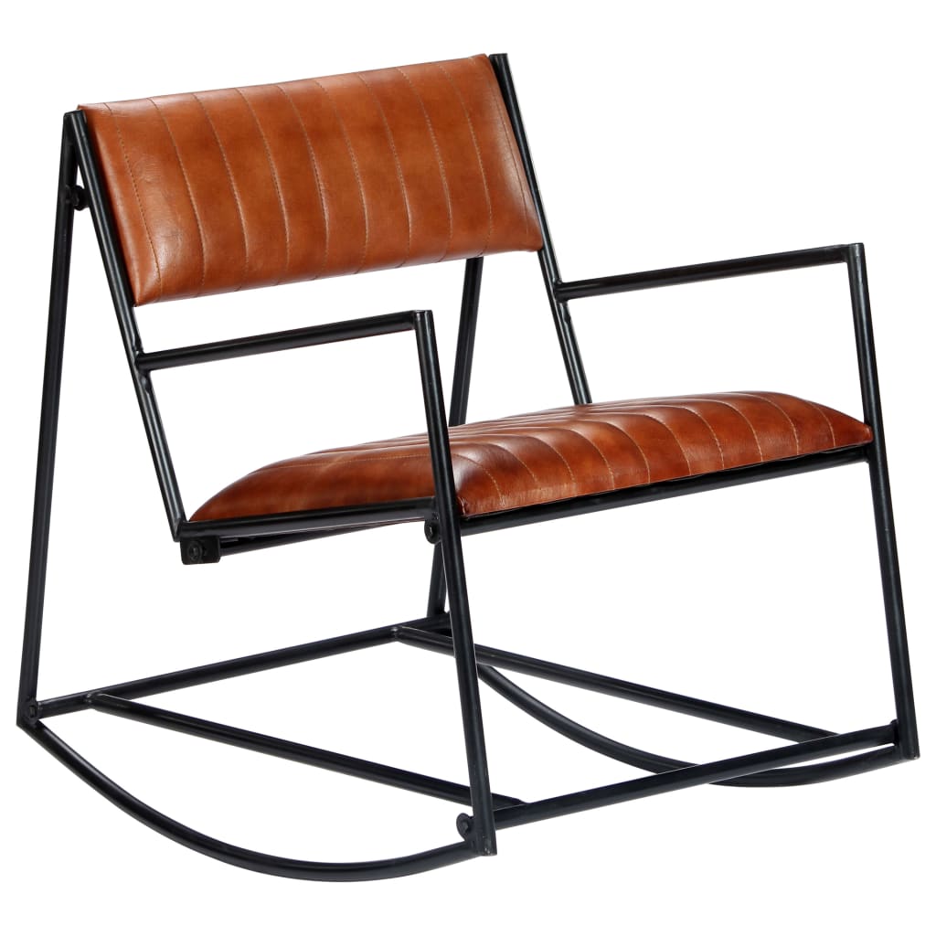 Fauteuil à bascule en cuir et métal (MARKETPLACE)
