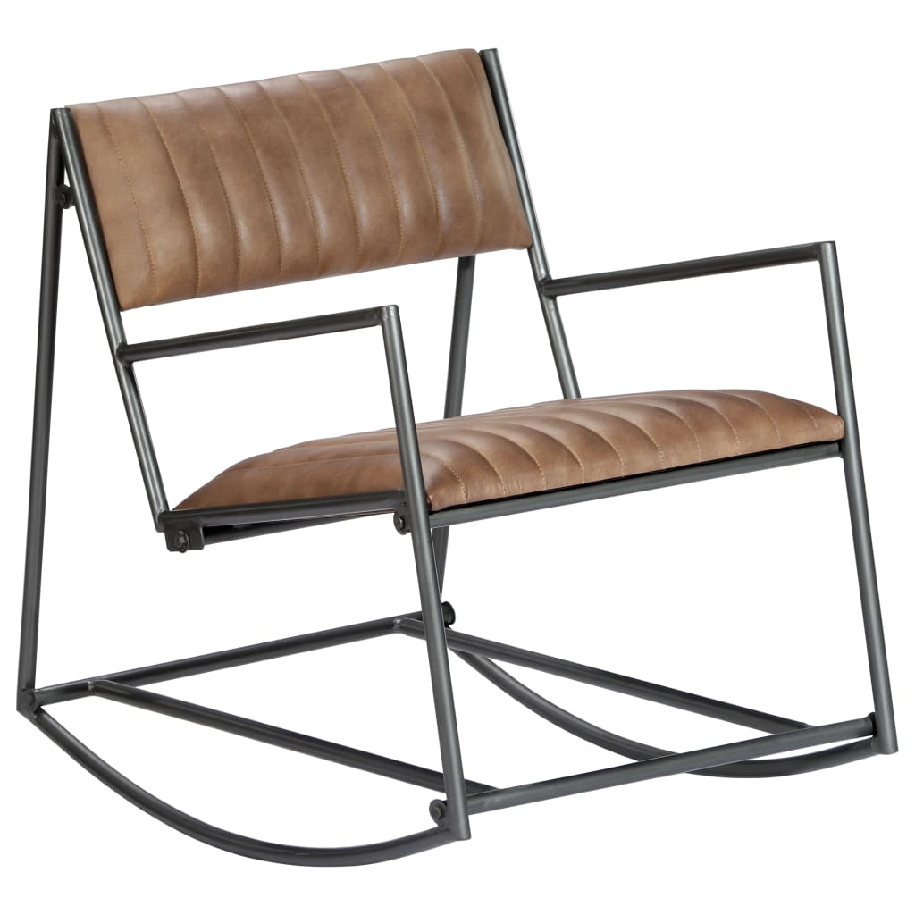Fauteuil à bascule en cuir et métal (MARKETPLACE)