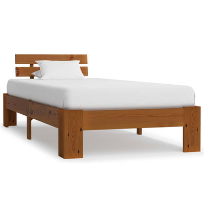 Lit en bois brun 90x190-200 (MARKETPLACE)
