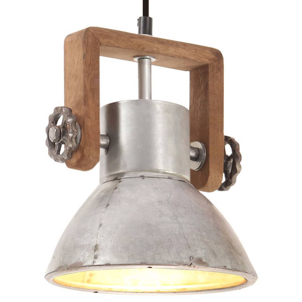 Suspension en métal argent et bois D20 (MARKETPLACE)