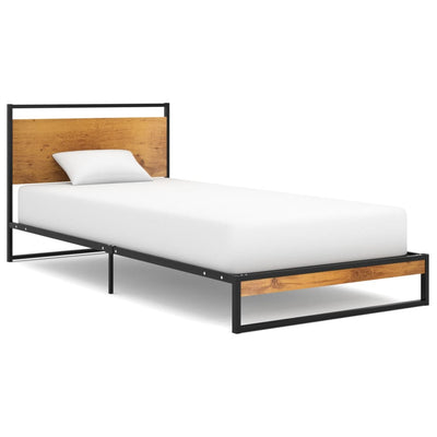 Lit Noir Métal 90x200 cm (Sommier inclus) (MARKETPLACE)