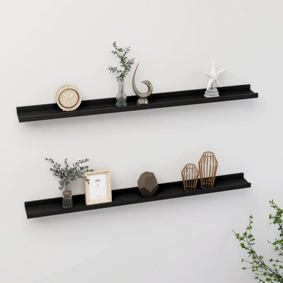 Lot de 2 étagères noires 100x9 (MARKETPLACE)