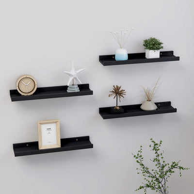 Lot de 4 étagères noires 40x9 (MARKETPLACE)