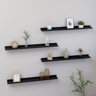 Lot de 4 étagères noires 80x9 (MARKETPLACE)