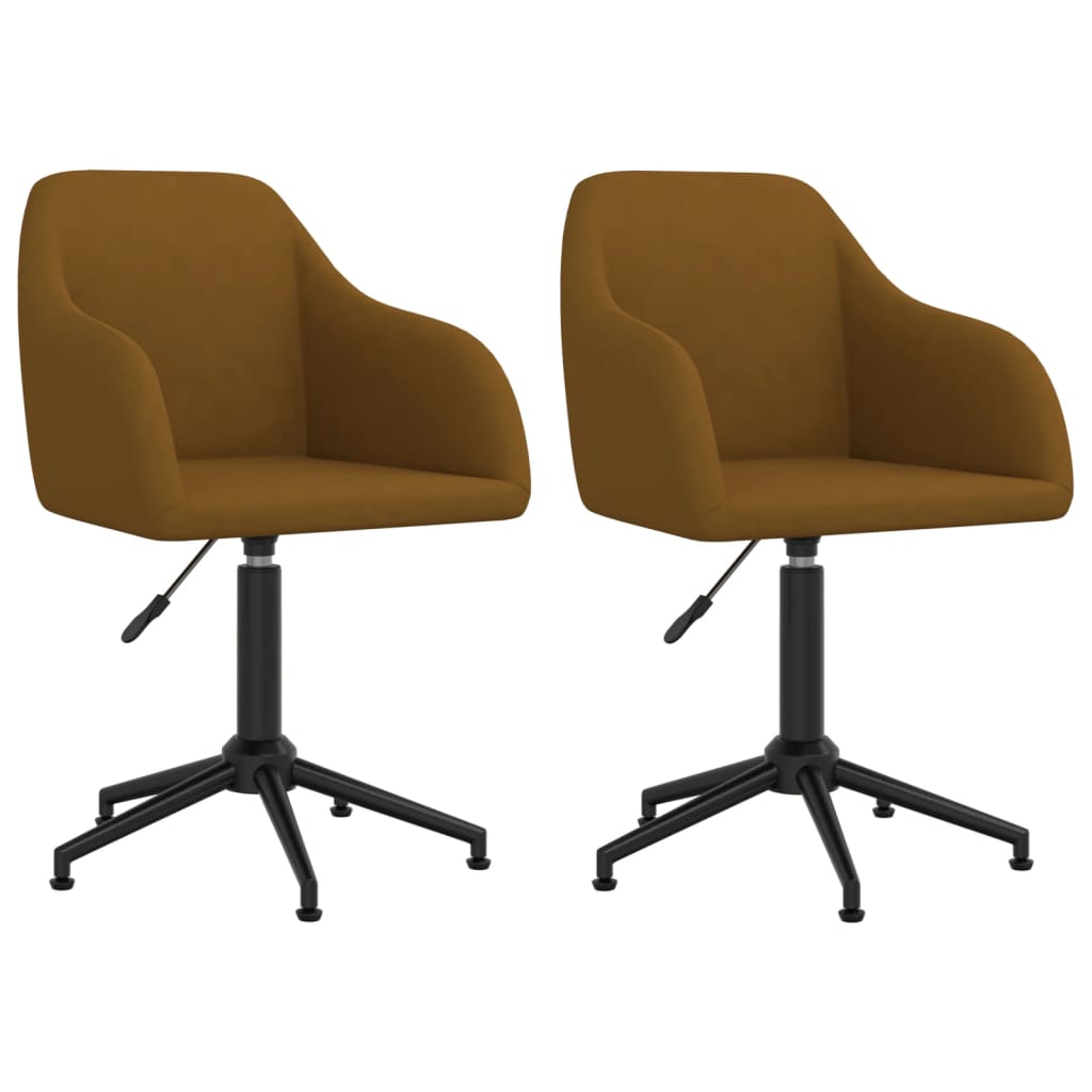 Lot de 2 fauteuils pivotants en velours marron (MARKETPLACE)