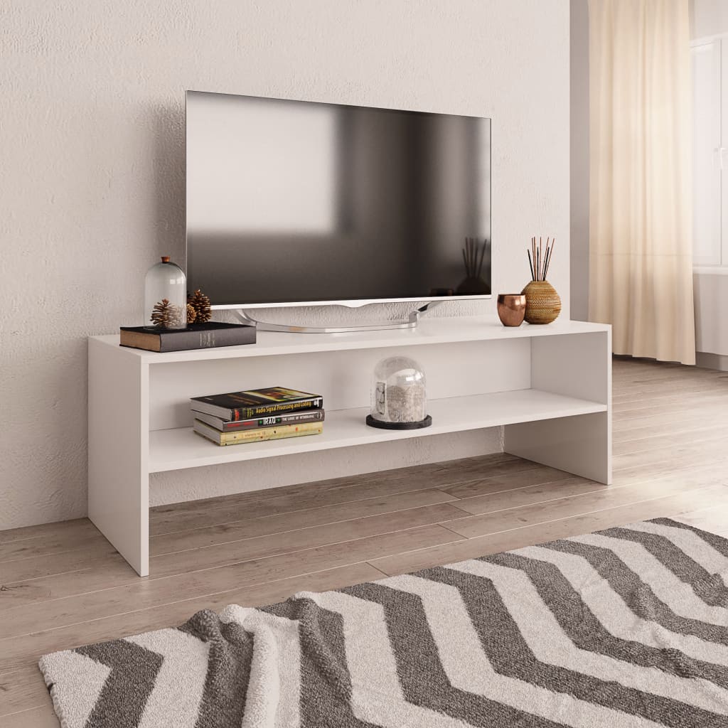 Meuble TV blanc 120 x 40 en bois (MARKETPLACE)
