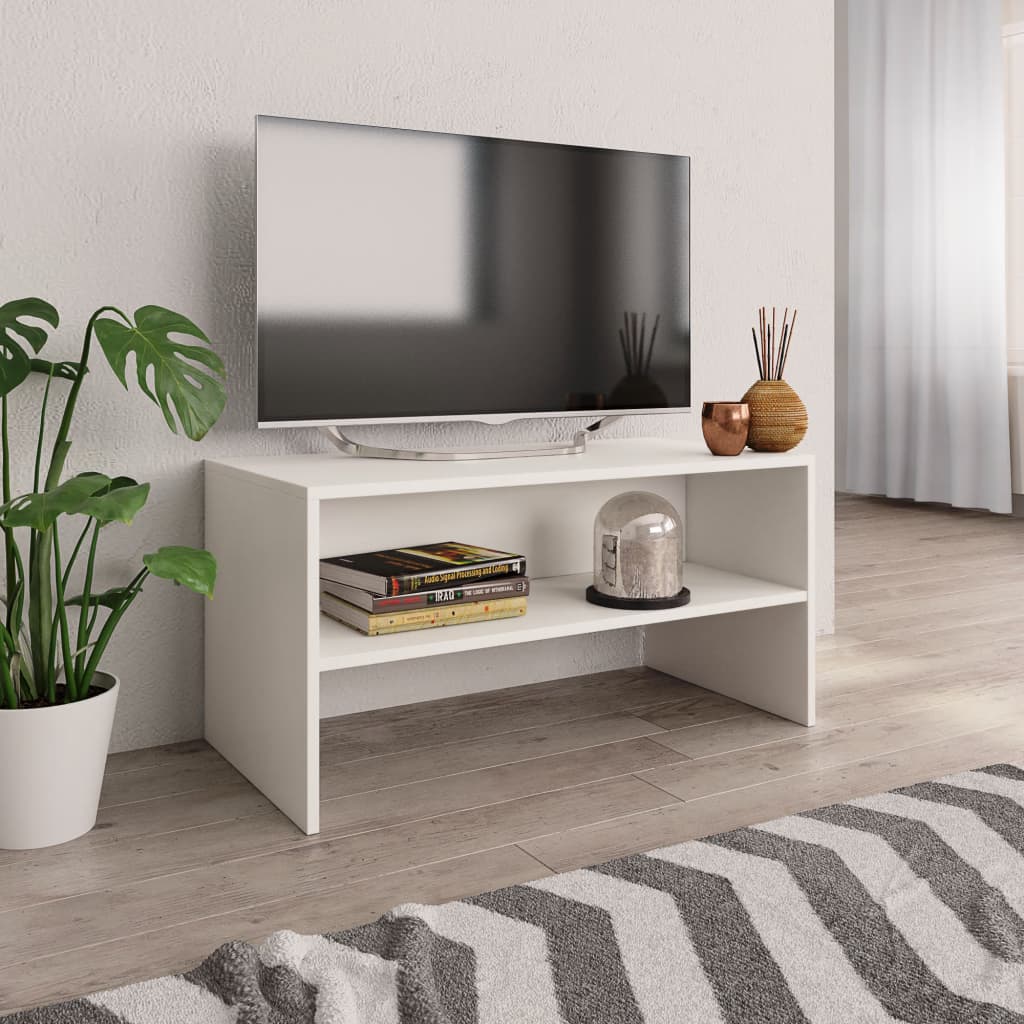 Meuble TV blanc 80 x 40 en bois (MARKETPLACE)