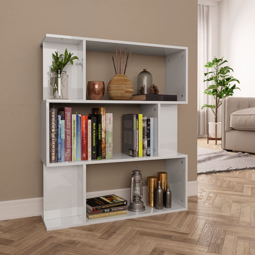 Bibliothèque blanche laquée 98x80 cm bois (MARKETPLACE)