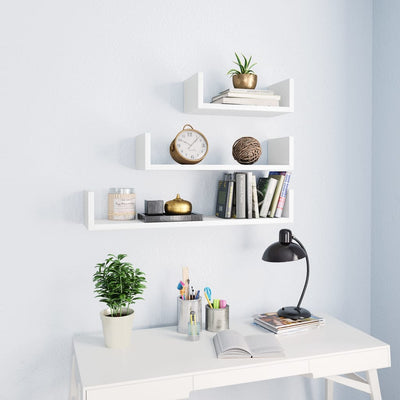 Lot de 3 étagères en bois blanc L60 (MARKETPLACE)