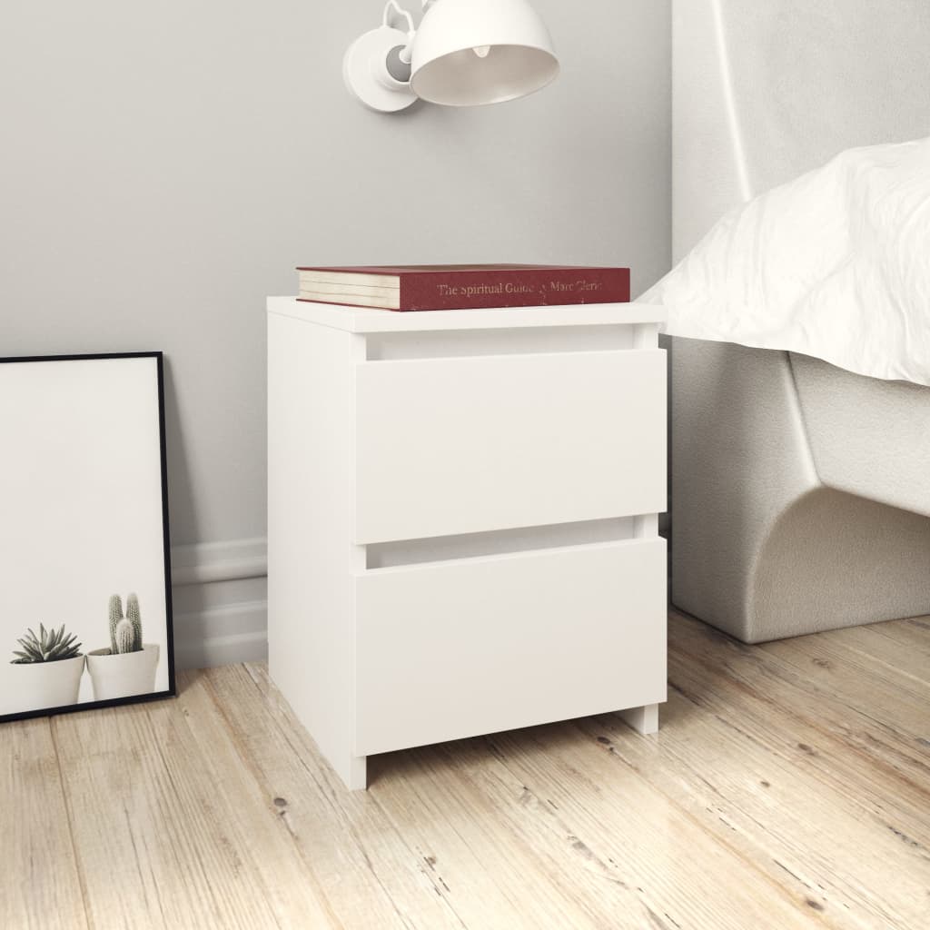 Lot de 2 tables de chevet en bois blanc (MARKETPLACE)