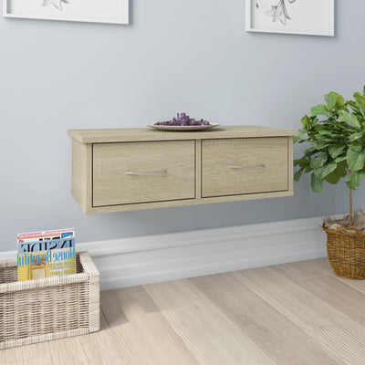Étagère murale avec 2 tiroirs en bois 60x25 (MARKETPLACE)