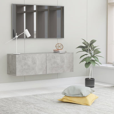 Meuble TV en bois gris 100x30
