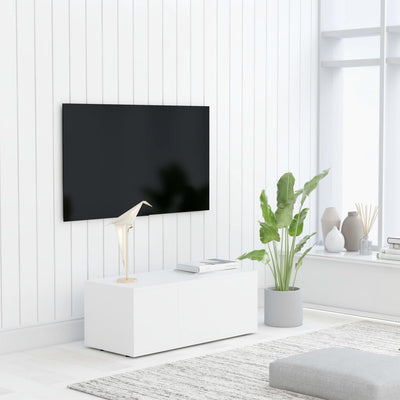 Meuble TV en bois blanc 80x35