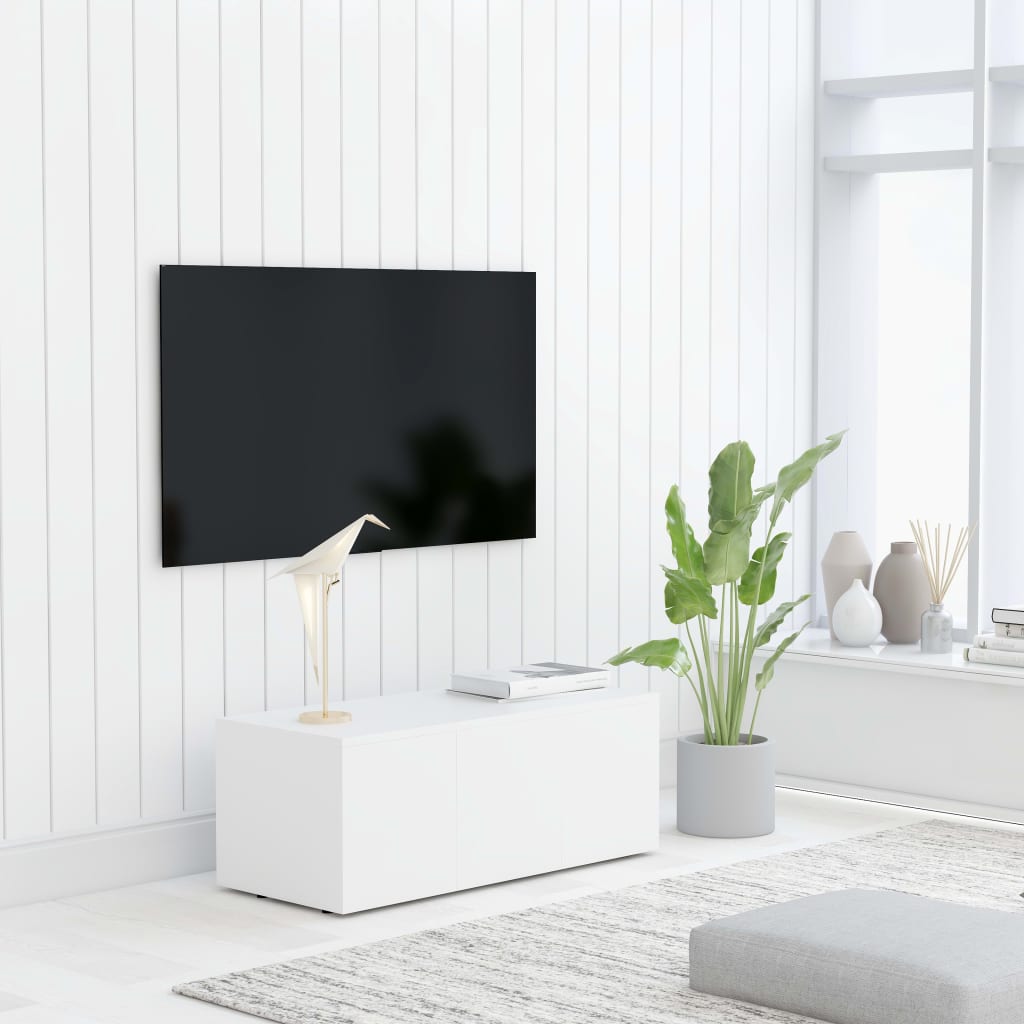 Meuble TV en bois blanc 80x35 (MARKETPLACE)