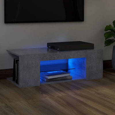 Meuble TV en bois gris 90x40 LED (MARKETPLACE)