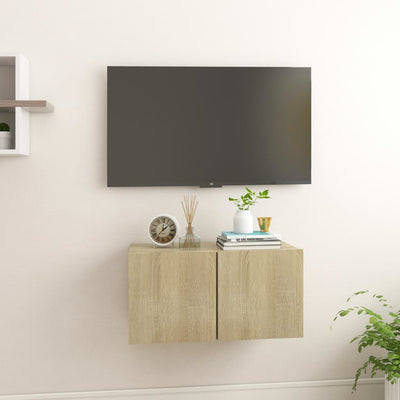 Meuble TV suspendu en bois 60x30