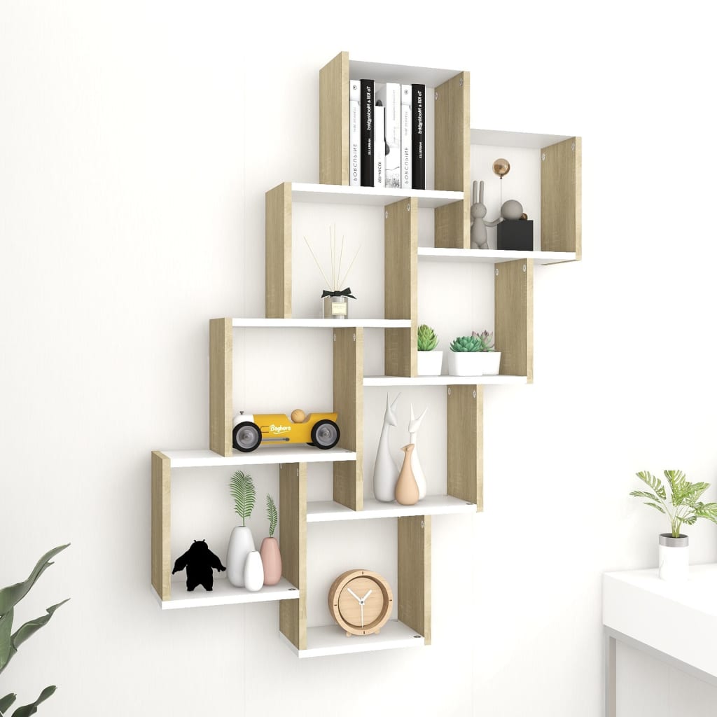 Étagère murale cube bois et blanc 90x120 (MARKETPLACE)