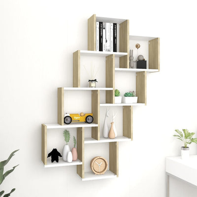 Étagère murale cube bois et blanc 90x120 (MARKETPLACE)