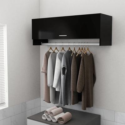 Penderie en bois noir + rangement 100x35 (MARKETPLACE)