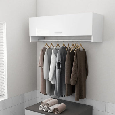 Penderie en bois blanc laqué + rangement 100x35 (MARKETPLACE)