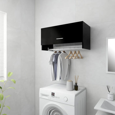 Penderie en bois noir + rangement 70x35