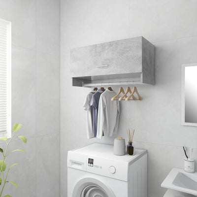 Penderie en bois gris + rangement 70x35 (MARKETPLACE)