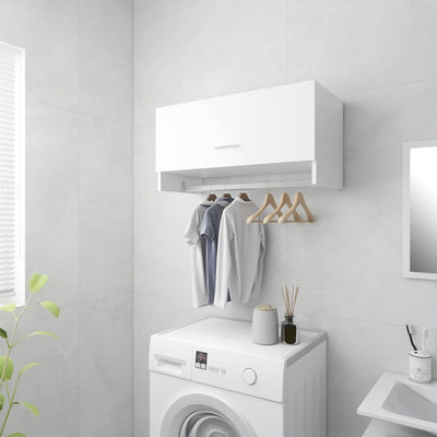 Penderie en bois blanc laqué + rangement 70x35