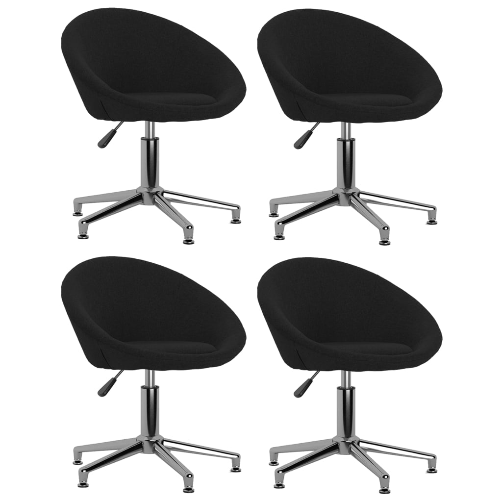 Lot de 4 fauteuil pivotant en tissus noir (MARKETPLACE)