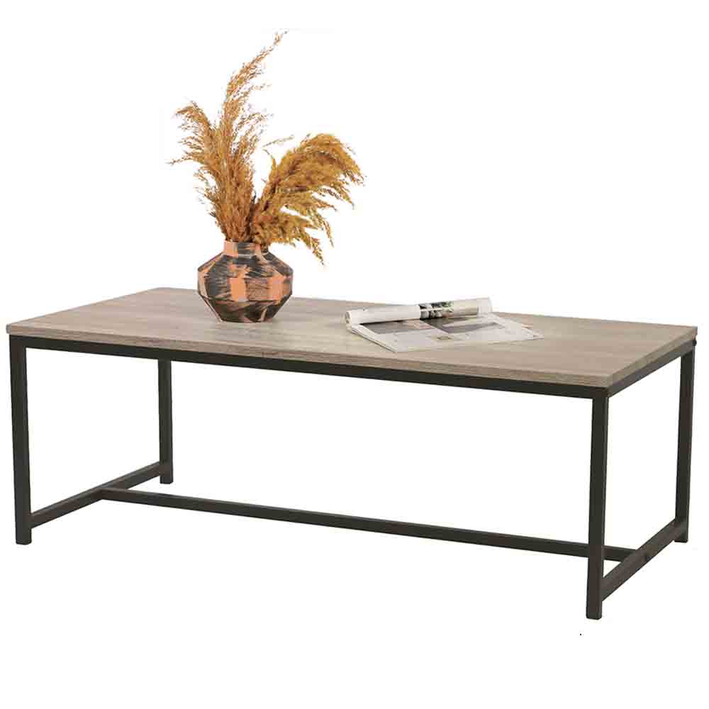 Table basse en bois et métal 100 x 50 x 36 cm